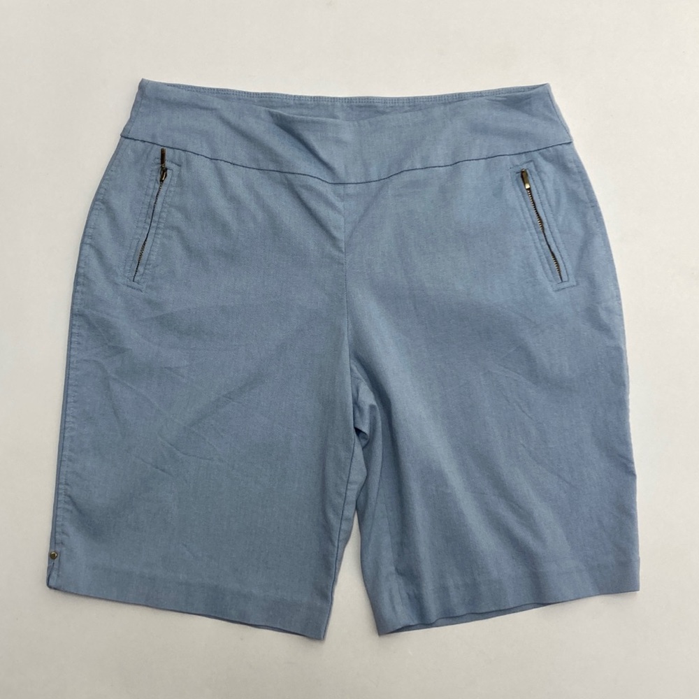 Attyre Petite Blue Pull On Stretchy Blue Bermuda Shorts Size 14P